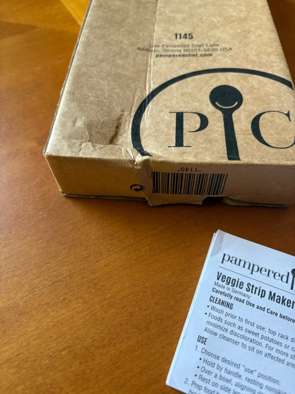 Pampered Chef Veggie Strip Maker #1145 w Instructions and Original Box